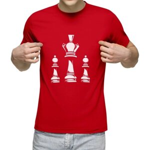 Мужская футболка «Шахматы. Шахматные фигуры. Для шахматиста»M, красный)