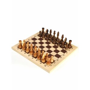 Набор 3 в 1 - шахматы гроссмейстерские дерево + шашки дерево + нарды в раскладной деревянной доске, 02-17