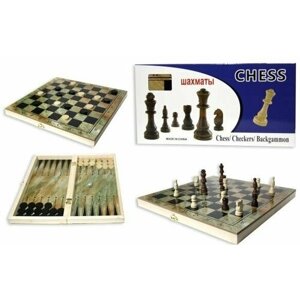 Набор Деревянный 3 в 1. Шахматы, шашки , нарды
