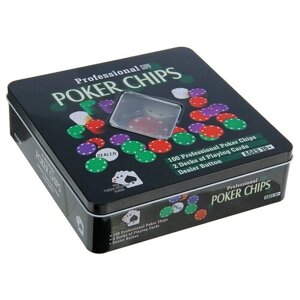 Набор для игры в "Покер"100 фишек, 2 колоды карт), коробка