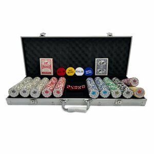 Набор для игры в покер Gamesfamily на 500 фишек в алюминиевом чемодане