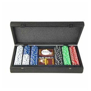 Набор для покера Manopoulos (карты 200 шт ) черный, корпус дерево 39х22 см