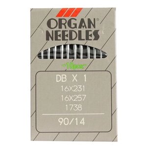 Набор игл для прямострочных промышленных швейных машин Organ Needles,90, 10 игл, арт. DBx1