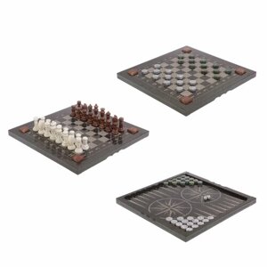 Набор игр 3 в 1: шахматы, шашки, нарды 41х41 см 126139