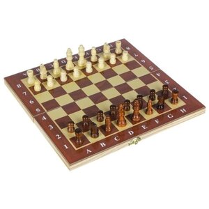 Набор игр 3 в 1 (шашки, ша маты, нарды) дерево, 29x29см, арт. 2115
