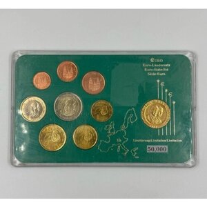 Набор Испания 8 монет с Жетоном 1999-2005 год в Пластиковом Буклете!