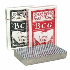 Набор из 2-х колод карт для покера "BCG", 54 карты, черная, красная