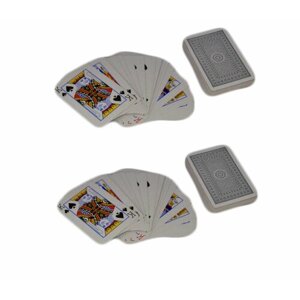 Набор из 2х колод игральных карт с пластиковым покрытием с обеих сторон 54 штук