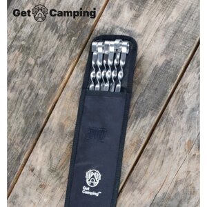 Набор из 6 шт шампуров GetCamping, серия Эконом в чехле (длина 65 см, нержавеющая сталь, оксфорд, GC-3012)