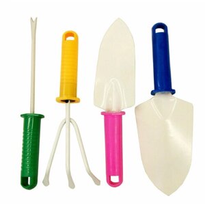 Набор малого садового ручного инструмента с пластиковыми рукоятками 4 предмета
