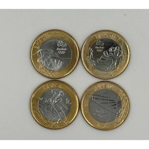 Набор Монет Бразилия 4 штуки "Олимпиада" 1 риал 2015 года #2!