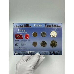 Набор Монет Турция 6 штук 2005 год в Буклете!
