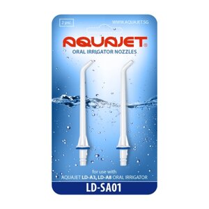 Набор насадок AQUAJET LD-SA01-A8 для ирригатора, белый, 2 шт.