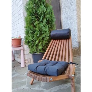 Набор подушек (валик + квадрат) для кресла кентукки / шезлонга, 2 шт, цвет черный