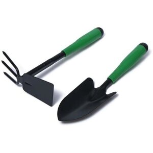 Набор садового инструмента Greengo, 2 предмета: мотыжка, совок, длина 31 см, пластиковые ручки (комплект из 4 шт)