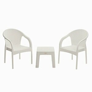 Набор садовой мебели "Милан" 3 предметов: 2 кресла, стол, белый 9882421