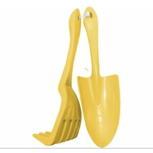 Набор садовых инструментов 2 предмета: лопатка и грабельки желтый