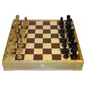 Набор шахматы+шашки стандартные деревянные 43х43 см (4,00) 43х43 см 999-RTA-3851