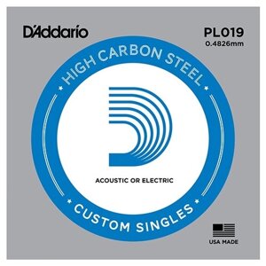 Набор струн D'Addario Plain Steel PL019, 1 уп.