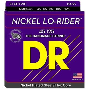 Набор струн DR NMH5-45 Nickel Lo-Rider, 1 уп.