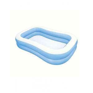 Надувной бассейн, детский бассейн, маленький надувной бассен, бассейн синего цвета, размер 203*152*48см