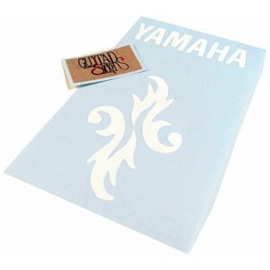 Наклейка виниловая на гитару "Цветок YAMAHA 2", белая