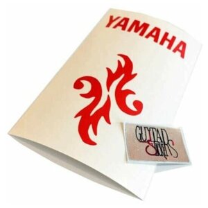 Наклейка виниловая на гитару "Цветок YAMAHA 2", красная