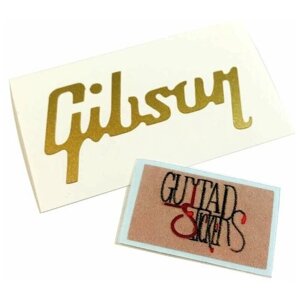 Наклейка виниловая на гриф гитары "Gibson", золотистая