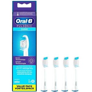Насадки Braun Oral-B Pulsonic Clean для зубных щеток Sonic, белый, 4 шт.