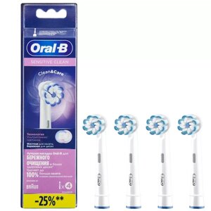 Насадки Braun Oral-B Sensitive Clean, Clean & Care, 4 шт