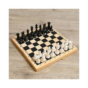 Настольная игра 2 в 1"Лучший"29х29 см шахматы, шашки (король h=7.2 см, пешка h=4 см) микс 3877946
