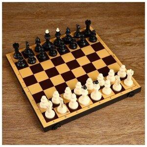 Настольная игра 2 в 1 'Семейная'шахматы обиходные, шашки (доска пластик 30х30 см)