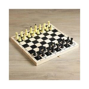 Настольная игра 3 в 1 "Классическая"нарды, шахматы пластик, шашки, доска дерево 40х40 см) 3621666 .