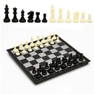 Настольная игра 3 в 1 "Классика"шахматы, шашки, нарды, магнитная доска 32 х 32 см