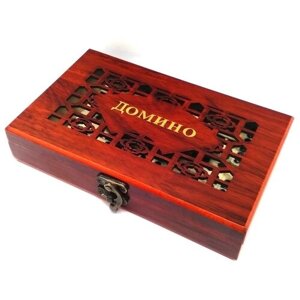 Настольная игра Домино SM-6B в подарочном деревянном резном чемоданчике, домино для взрослых и детей, домино классическое, домино настольная игра, домино настольное, домино подарочное, игра домино, домино костяное,