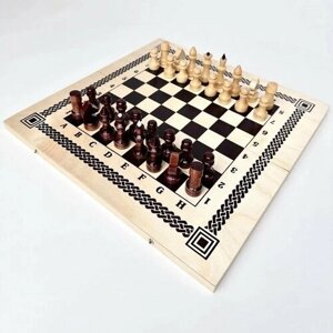 Настольная игра Шахматы шашки нарды 3 в 1 лакированные с подложкой