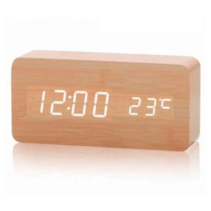 Настольные цифровые часы-будильник VST-862 (Бежевые) (белые цифры)