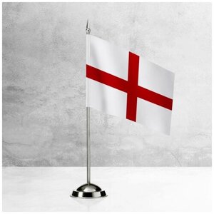 Настольный флаг Англии на пластиковой подставке под серебро