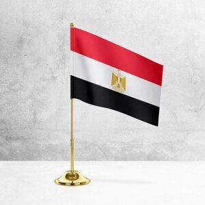 Настольный флаг Египта на металлической подставке под золото