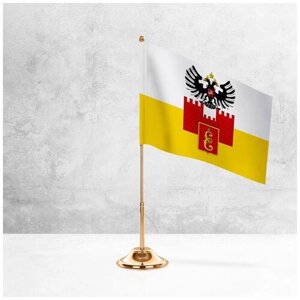 Настольный флаг Краснодара на металлической подставке под золото