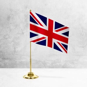 Настольный флаг Великобритании на металлической подставке под золото