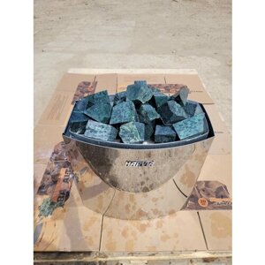 Нефрит колото-пиленый камни для бани и сауны (фракция 4-8 см) упаковка 5 кг