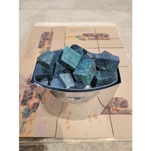 Нефрит колото-пиленый камни для бани и сауны (фракция 7-15 см) упаковка 5 кг