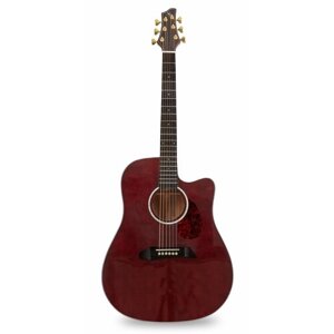 NG DM411SC BR акустическая гитара, цвет вишневый, чехол в комплекте