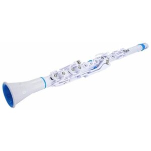 NUVO Clarineo (White/Blue) Кларнет, строй С (до) (диапазон - более трех октав), материал - АБС-пластик, цвет - белый/синий, в комплекте - кейс, тряпочка для протирки, два запасных язычка, смазка