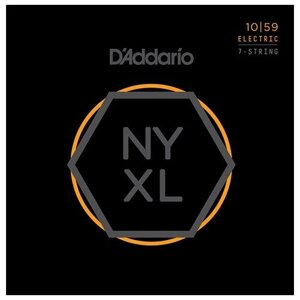 NYXL1059 NYXL Комплект струн для 7-струнной электрогитары, Regular Light, 10-59, D'Addario