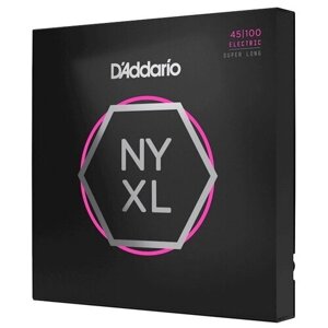 NYXL45100SL NYXL Комплект струн для бас-гитары, никел, Super Long, Regular Light, 45-100, D'Addario