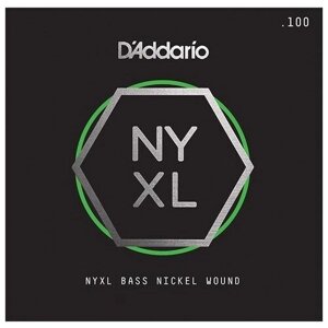 NYXLB100T NYXL Tapered Отдельная струна для бас-гитары, никелированная, 100, D'Addario