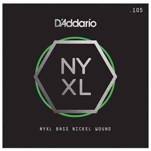 NYXLB105T NYXL Tapered Отдельная струна для бас-гитары, никелированная, 105, D'Addario