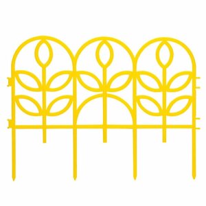 Ограждение садовое пластик `Флора` 300 см х 34 см желтое